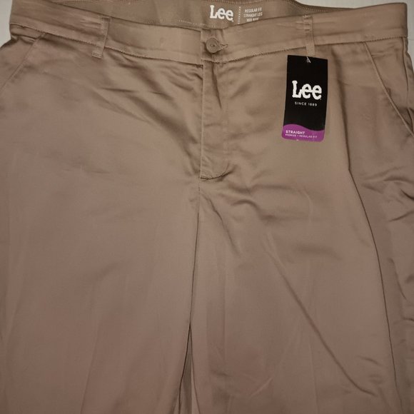 LEE REGULAR FIT STRAIGHT LEG MID RISE KHAKI PANTS COTTON BLEND WOMEN'S SIZE 18L - Picture 16 of 16
